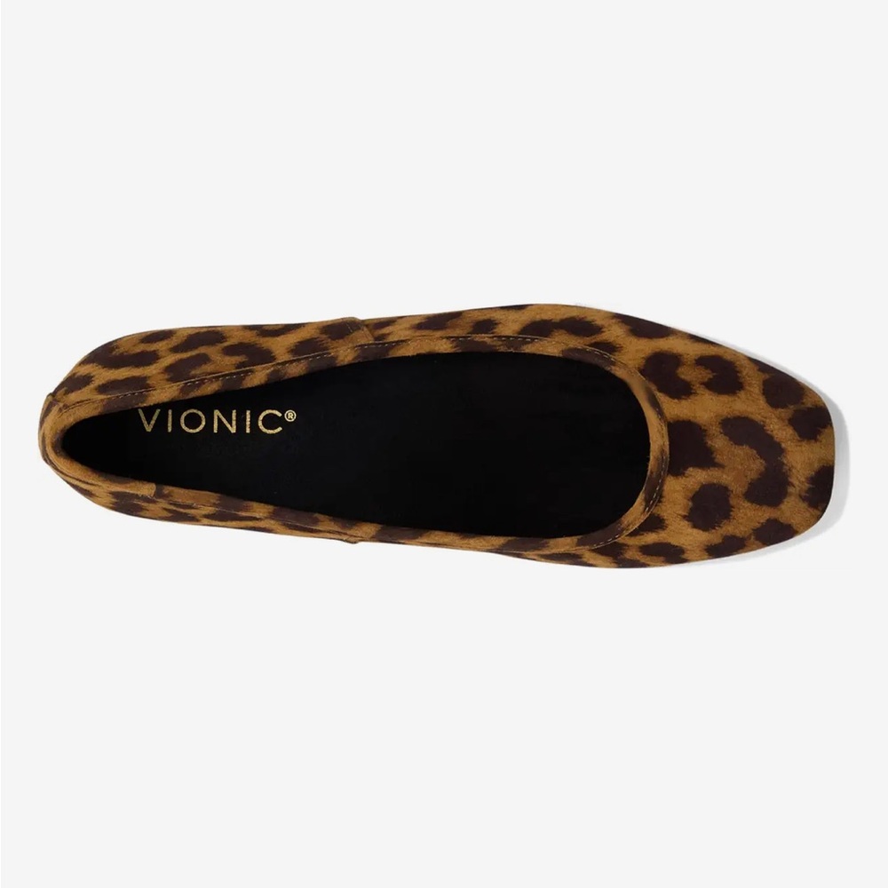 Vionic Women's Leopard Print Orinda Skimmers Square Toe Flat NWOT - Picture 3 of 9